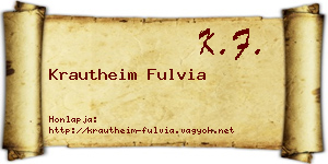 Krautheim Fulvia névjegykártya